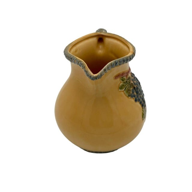 Late 20th Century Ceramiche Virginia Tuscan Grape Relief Pitcher | IdleHour