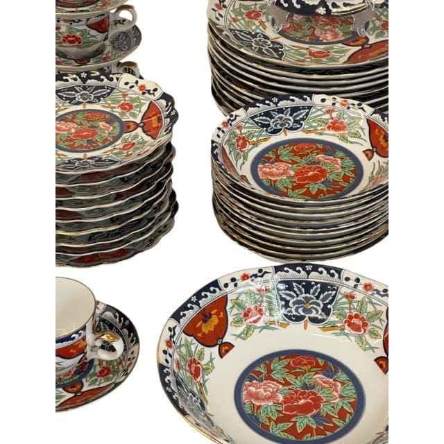 Late 20th Century Gump’s “Kiku” Imari-Style China – Nearly Complete Service for 12 - 57 Pieces | IdleHour