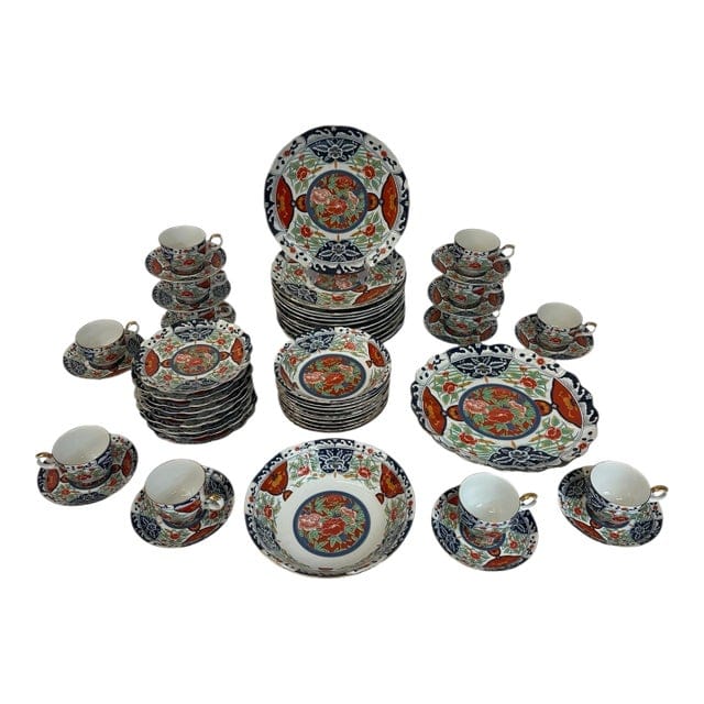 Late 20th Century Gump’s “Kiku” Imari-Style China – Nearly Complete Service for 12 - 57 Pieces | IdleHour