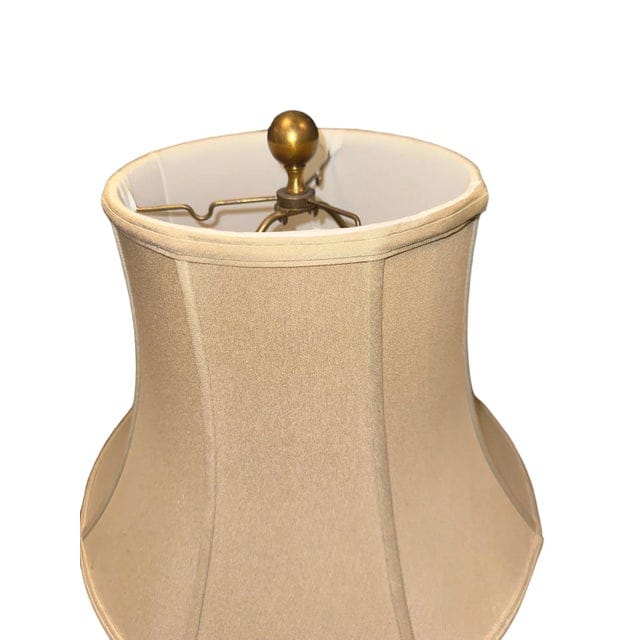 Late 20th Century Hand-Painted Orange Chinoiserie Lamp With Bird and Floral Motif | IdleHour