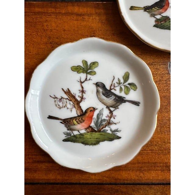 Late 20th Century Herend Rothschild Bird Pattern Coasters - Set of 3 | IdleHour