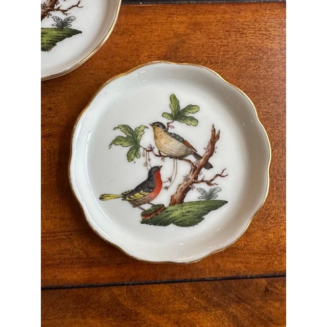 Late 20th Century Herend Rothschild Bird Pattern Coasters - Set of 3 | IdleHour
