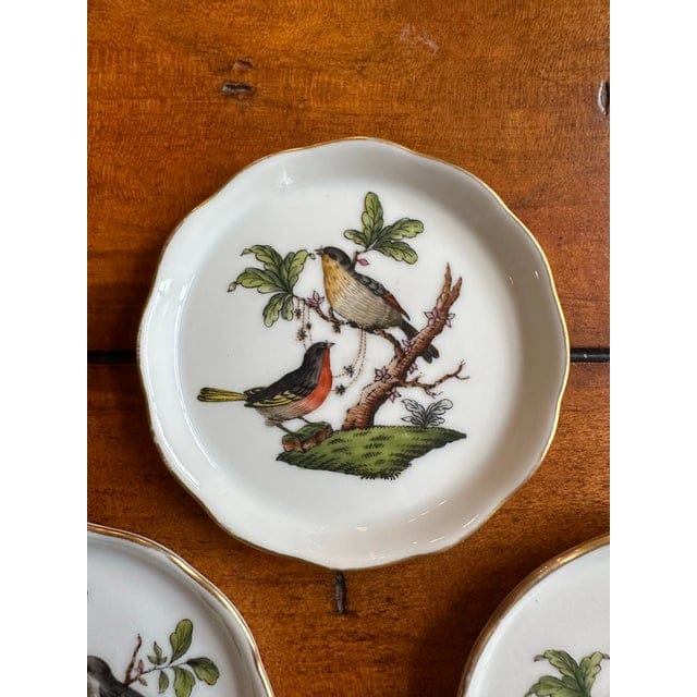 Late 20th Century Herend Rothschild Bird Pattern Coasters - Set of 3 | IdleHour