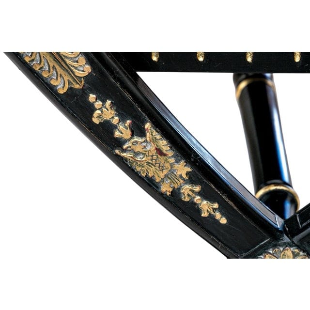 Late 20th Century Hollywood Regency Styled Bench With Red Paisley Upholstery | IdleHour