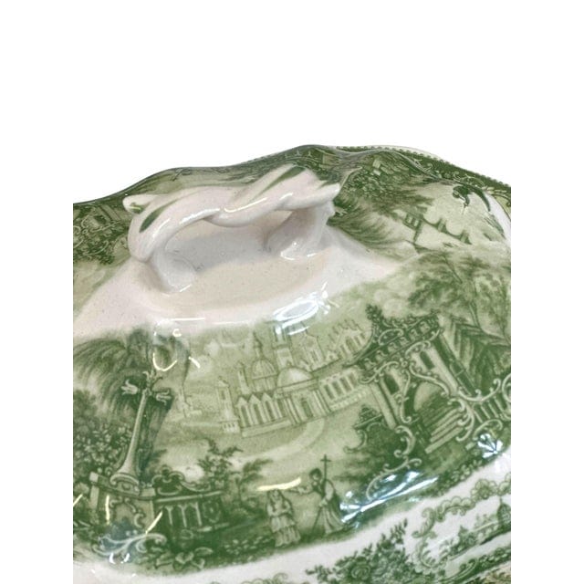 Late 20th Century Italian Reproduction Green and White China Tea Set - 24 Pieces | IdleHour