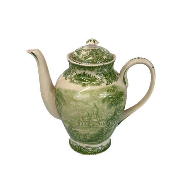 Late 20th Century Italian Reproduction Green and White China Tea Set - 24 Pieces | IdleHour