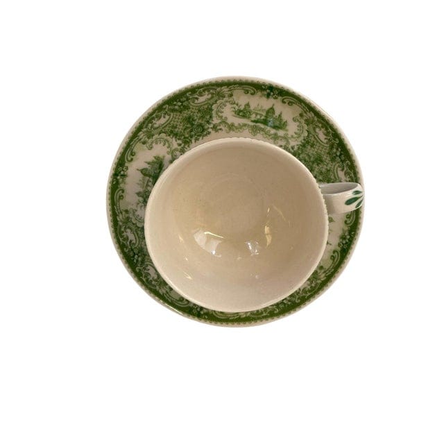 Late 20th Century Italian Reproduction Green and White China Tea Set - 24 Pieces | IdleHour