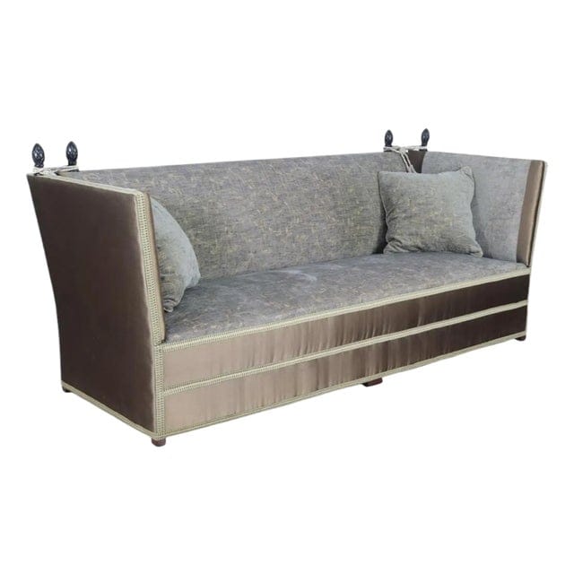 Late 20th Century Jacobean Style Knole Sofa With Custom Chenille and Silk Upholstery | IdleHour
