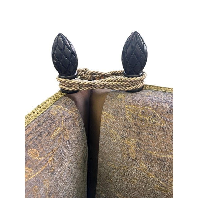 Late 20th Century Jacobean Style Knole Sofa With Custom Chenille and Silk Upholstery | IdleHour