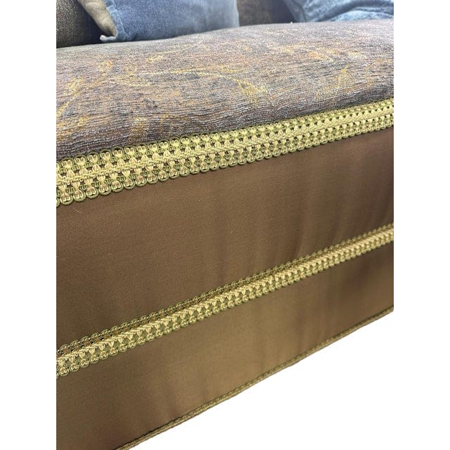 Late 20th Century Jacobean Style Knole Sofa With Custom Chenille and Silk Upholstery | IdleHour