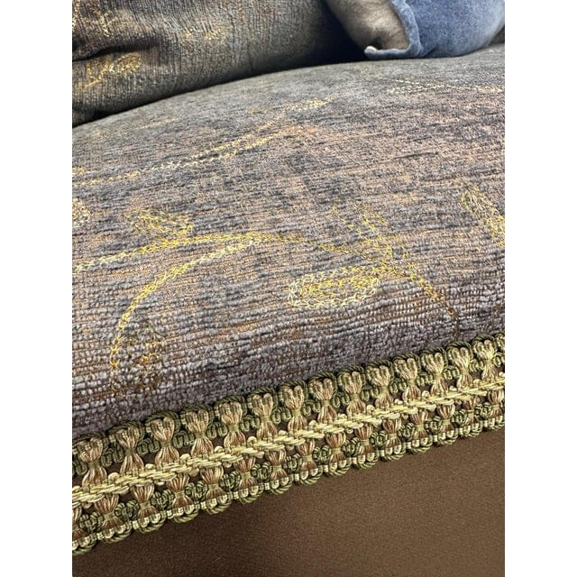 Late 20th Century Jacobean Style Knole Sofa With Custom Chenille and Silk Upholstery | IdleHour