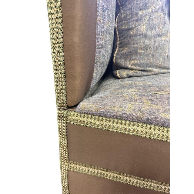 Late 20th Century Jacobean Style Knole Sofa With Custom Chenille and Silk Upholstery | IdleHour
