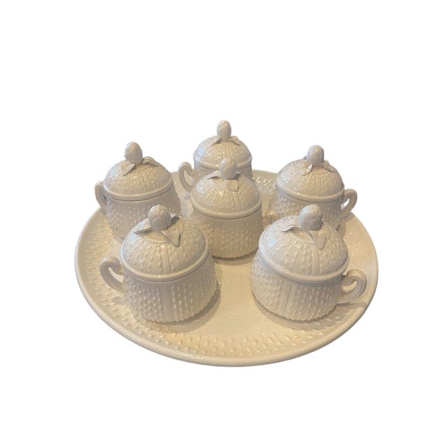 Late 20th Century Mottahedeh Pots De Crème With Platter | IdleHour
