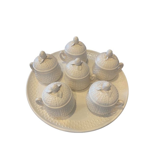 Late 20th Century Mottahedeh Pots De Crème With Platter | IdleHour