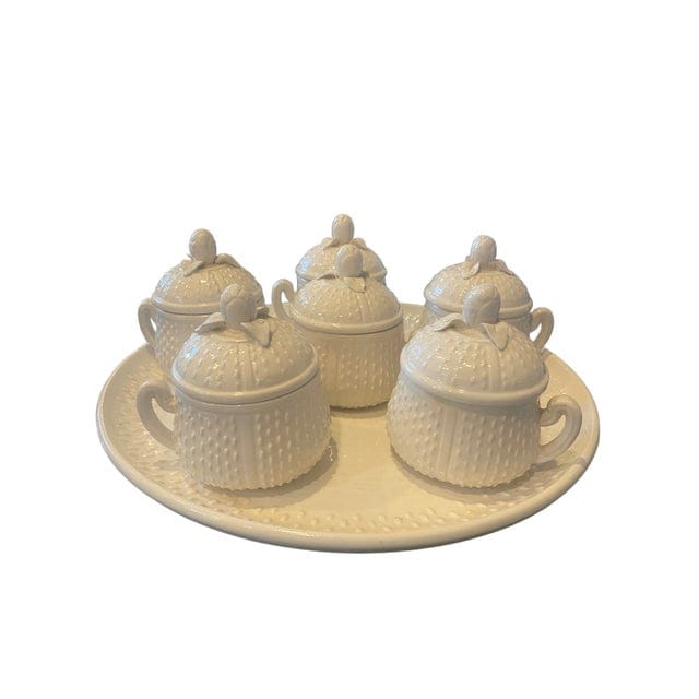 Late 20th Century Mottahedeh Pots De Crème With Platter | IdleHour