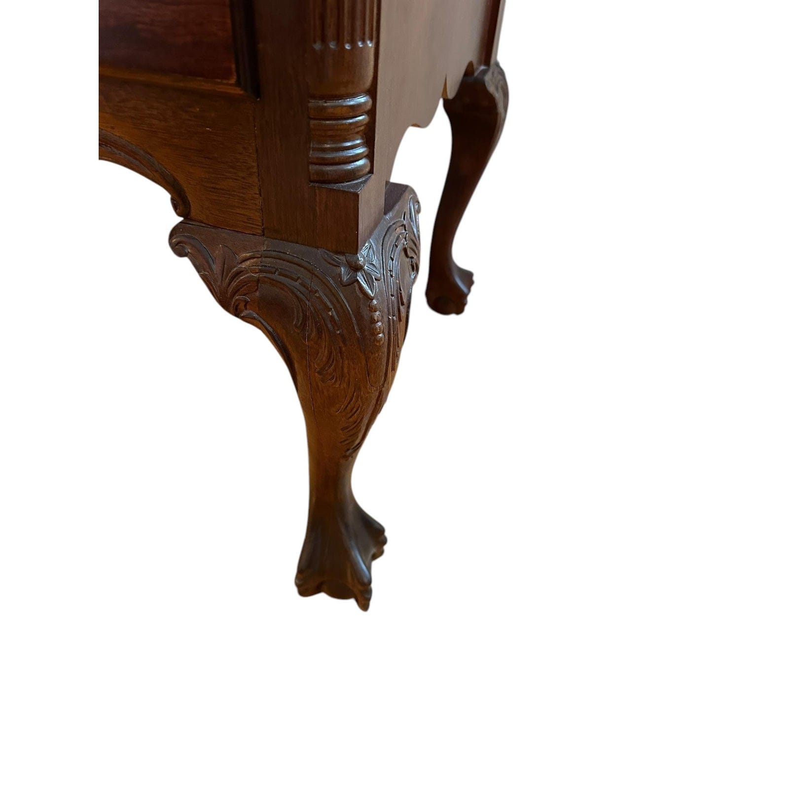 Late 20th Century National Mount Airy Chippendale Solid Cherry Highboy With Brass Hardware | IdleHour