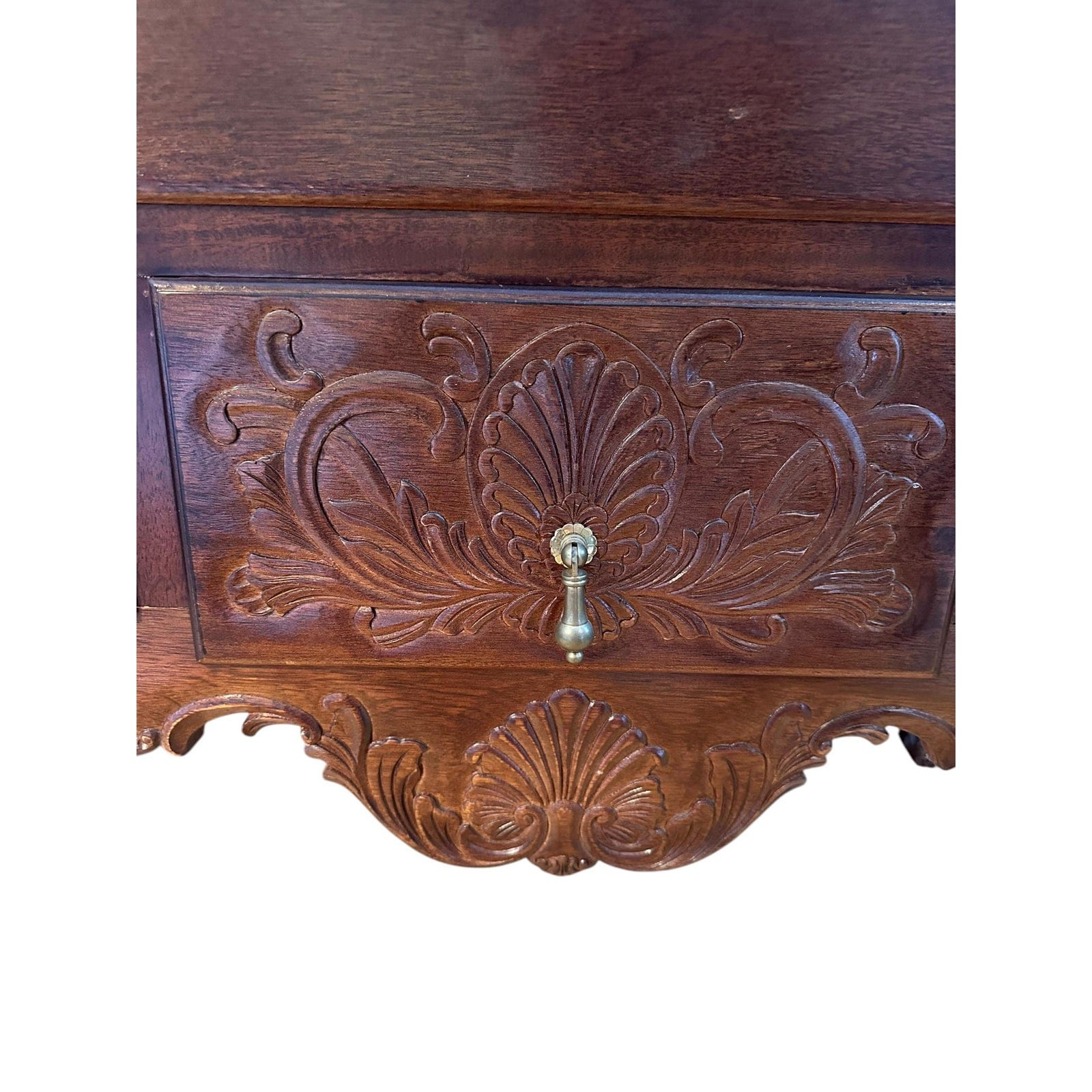 Late 20th Century National Mount Airy Chippendale Solid Cherry Highboy With Brass Hardware | IdleHour