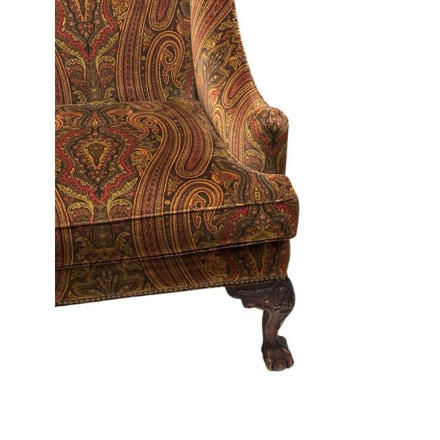Late 20th Century Ralph Lauren Hampton Paisley Velvet Club Chair | IdleHour