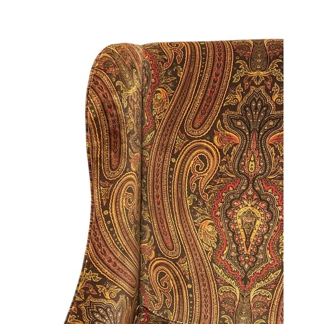 Late 20th Century Ralph Lauren Hampton Paisley Velvet Club Chair | IdleHour