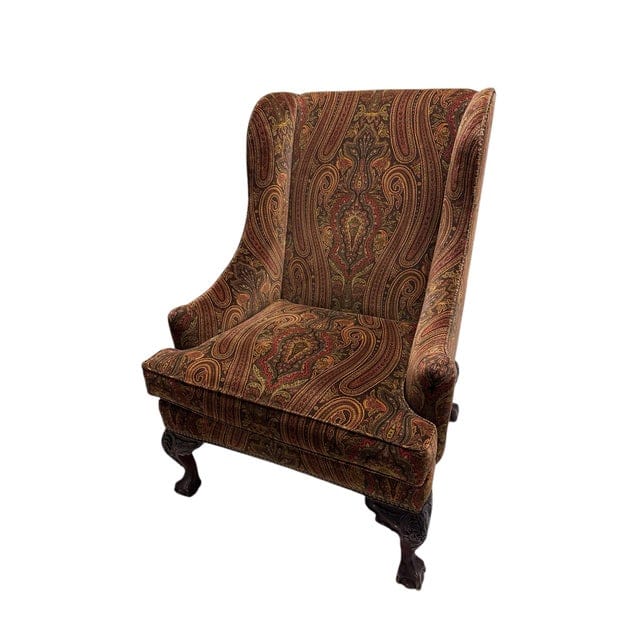 Late 20th Century Ralph Lauren Hampton Paisley Velvet Club Chair | IdleHour
