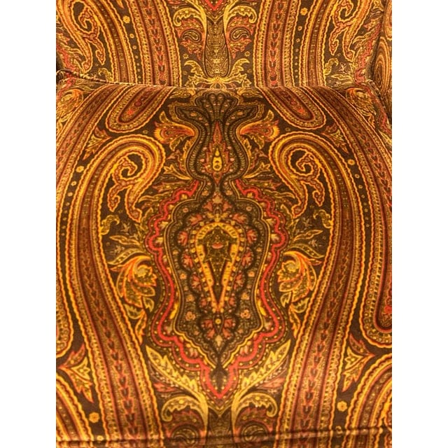 Late 20th Century Ralph Lauren Hampton Paisley Velvet Club Chair | IdleHour