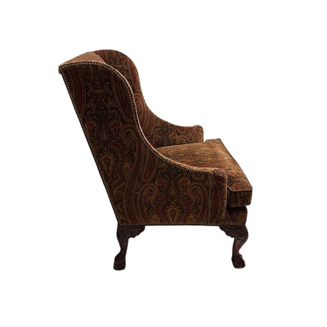Late 20th Century Ralph Lauren Hampton Paisley Velvet Club Chair | IdleHour