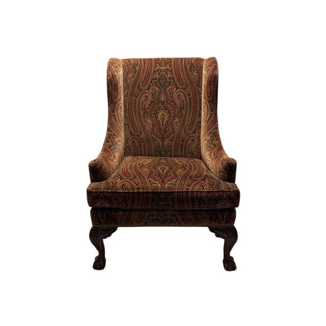 Late 20th Century Ralph Lauren Hampton Paisley Velvet Club Chair | IdleHour