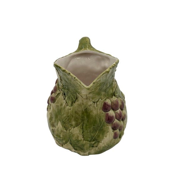 Late 20th Century San Marco Green and Purple Grape Relief Pitcher | IdleHour