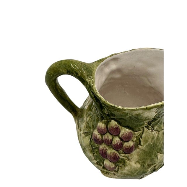 Late 20th Century San Marco Green and Purple Grape Relief Pitcher | IdleHour
