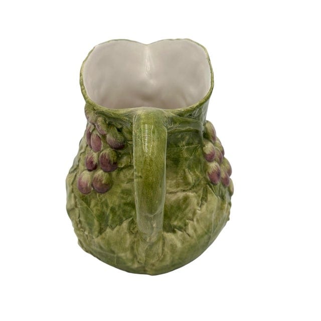 Late 20th Century San Marco Green and Purple Grape Relief Pitcher | IdleHour