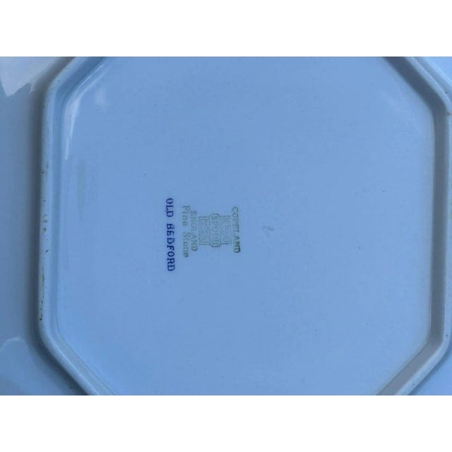 Late 20th Century Spode Handled Cake Plate in Old Bedford Blue Pattern | IdleHour