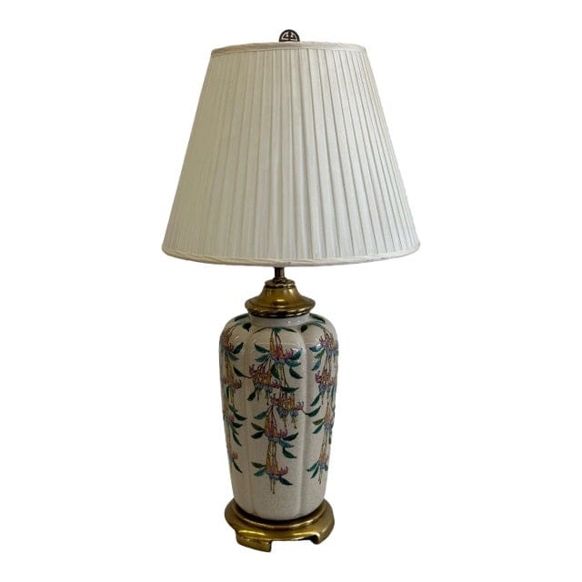 Mid 20th Century Chinoiserie Trumpet Flower Lamp | IdleHour