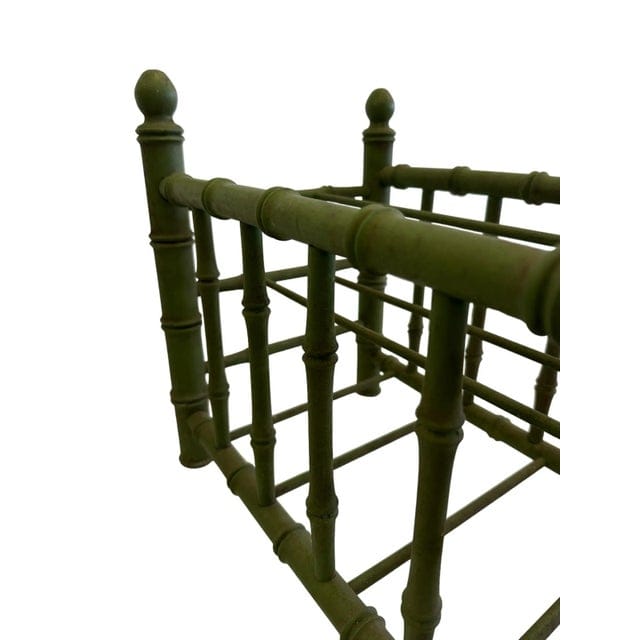 Mid 20th Century Faux Bamboo Hollywood Regency Canterbury Magazine Rack | IdleHour