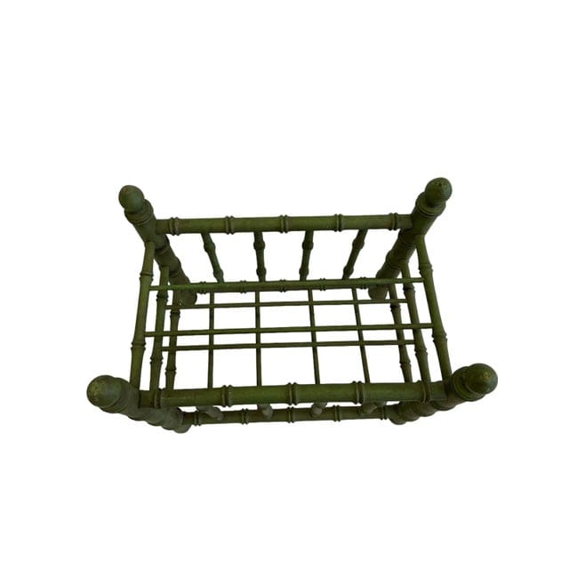 Mid 20th Century Faux Bamboo Hollywood Regency Canterbury Magazine Rack | IdleHour