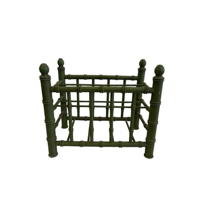 Mid 20th Century Faux Bamboo Hollywood Regency Canterbury Magazine Rack | IdleHour