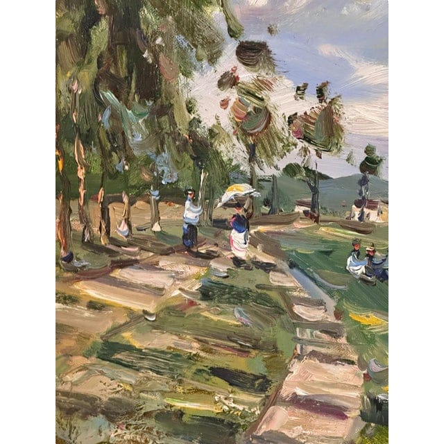 Mid 20th Century Impressionist Riverside Landscape Oil on Canvas - Signed, Framed | IdleHour