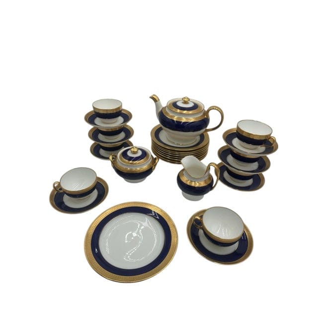 Mid 20th Century Minton “Cobalt & Gold” Pattern G6262 – Complete Tea Set for Eight - 30 Pieces | IdleHour