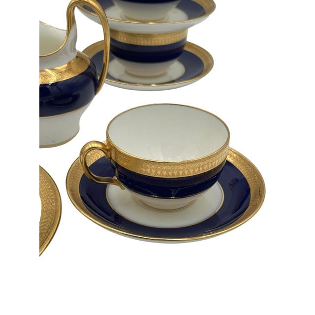 Mid 20th Century Minton “Cobalt & Gold” Pattern G6262 – Complete Tea Set for Eight - 30 Pieces | IdleHour