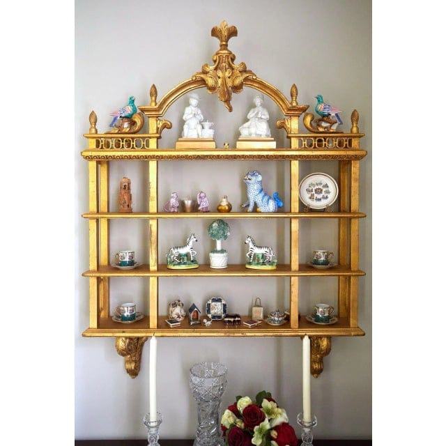 Mid 20th Century Multi-Tiered Vintage Italian Gilded Wall Shelf | IdleHour