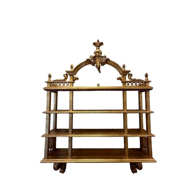 Mid 20th Century Multi-Tiered Vintage Italian Gilded Wall Shelf | IdleHour