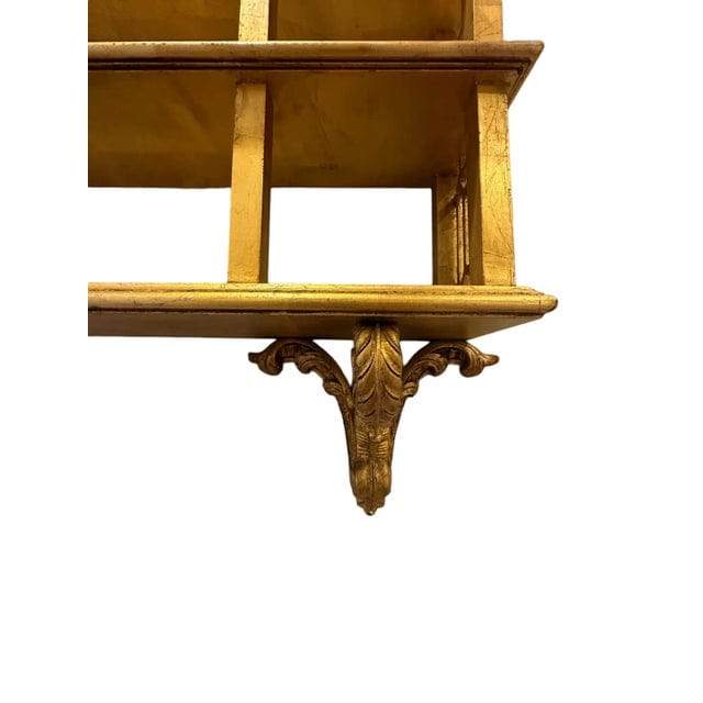 Mid 20th Century Multi-Tiered Vintage Italian Gilded Wall Shelf | IdleHour