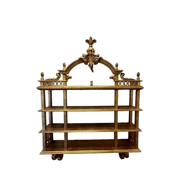 Mid 20th Century Multi-Tiered Vintage Italian Gilded Wall Shelf | IdleHour