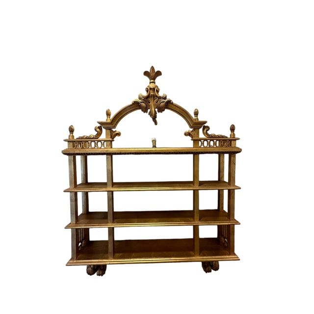 Mid 20th Century Multi-Tiered Vintage Italian Gilded Wall Shelf | IdleHour