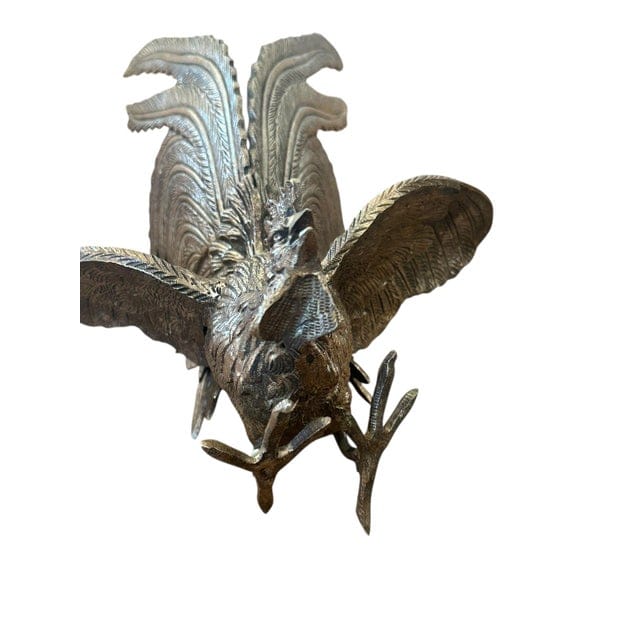 Mid 20th Century Pair of Large English Silver Plated Fighting Roosters | IdleHour