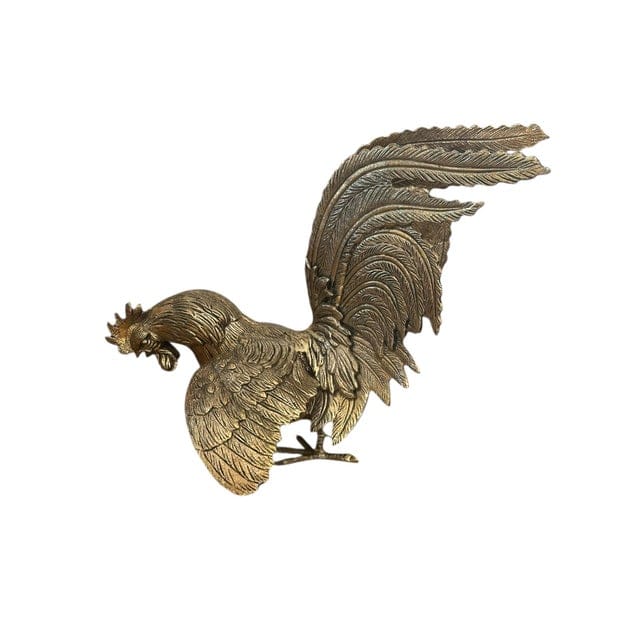 Mid 20th Century Pair of Large English Silver Plated Fighting Roosters | IdleHour