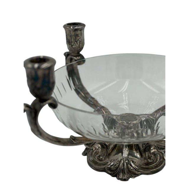 Mid 20th Century Reed & Barton Silverplate Epergne With Cut Glass Bowl | IdleHour