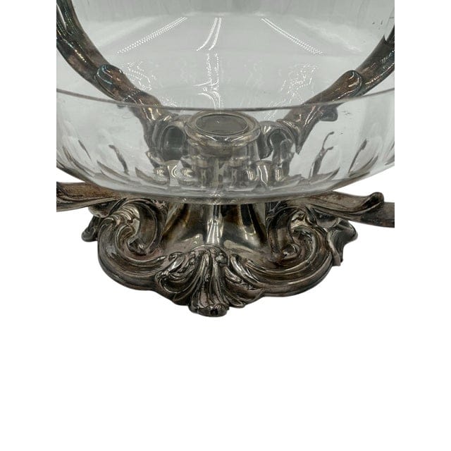 Mid 20th Century Reed & Barton Silverplate Epergne With Cut Glass Bowl | IdleHour