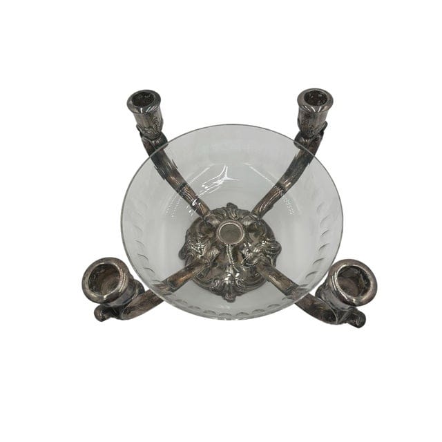 Mid 20th Century Reed & Barton Silverplate Epergne With Cut Glass Bowl | IdleHour