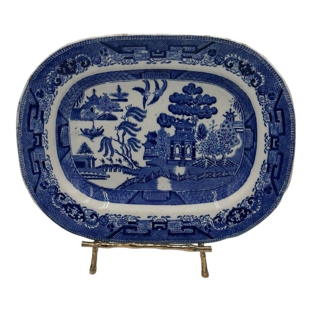 Mid 20th Century Ridgway Blue Willow Platter | IdleHour