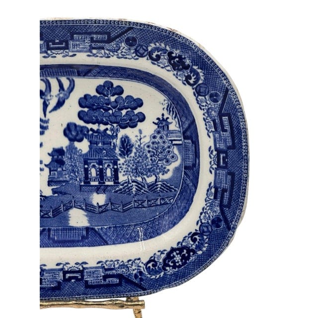 Mid 20th Century Ridgway Blue Willow Platter | IdleHour